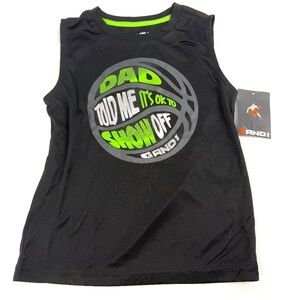 AND1 Boys 3T Tank Top – “Dad Told Me It’s OK to Show Off” Basketball Graphic Shi